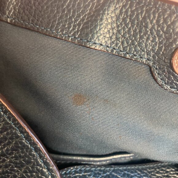 Coach F22209 Teal Pebbled Leather Chain Shoulder Hobo Bag Purse - Picture 7 of 10